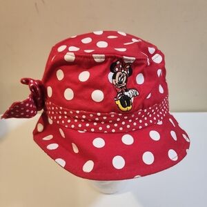 Disney Red Girls Minnie Mouse  polka Dot  bucket hat